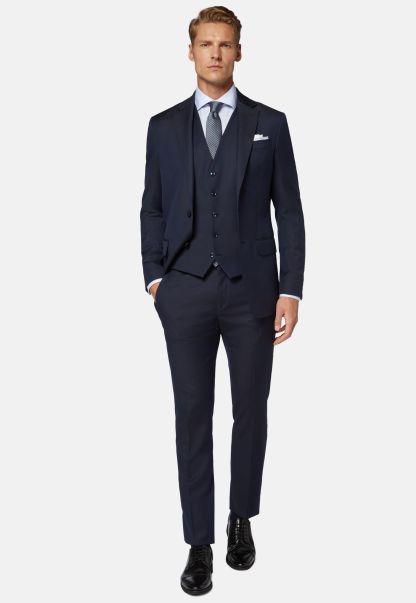 Navy Blue Pinstripe Wool Suit Perfect Suits Men