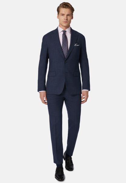 Robust Suits Blue Pinstripe Suit In Woven Wool Men