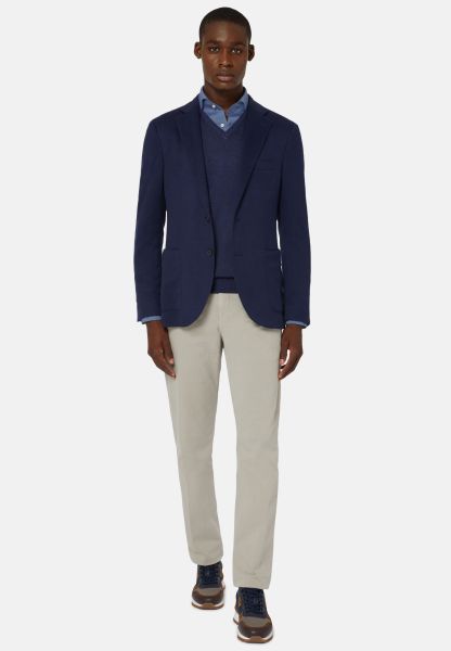 Blazers Blue B Jersey Jacket In A Cotton, Cashmere And Tencel Blend Men Versatile