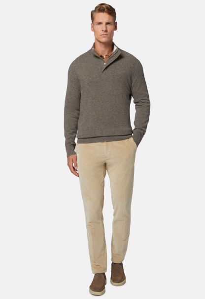 Knitwear Men Dove Grey Half-Zip Jumper In Cashmere Shop