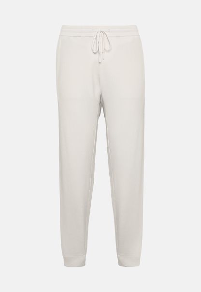Secure Navy Trousers In Technical Cotton Jersey Fleece Pants Men