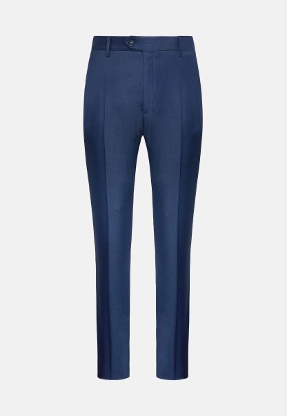 Pants Men Resilient Blue Grisaille Wool Trousers