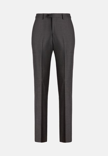 Pants Men Regular Fit Birdseye Wool Trousers Perfect