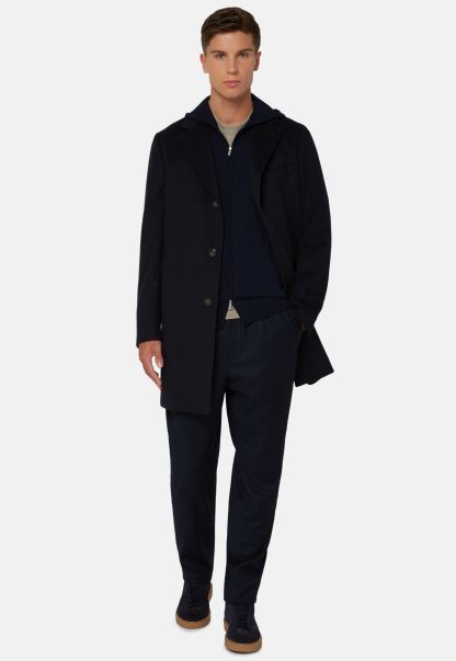 Single-Breasted Coat In Pure Cashmere. Men Normal Coats