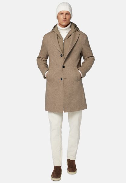 Coats Men Custom Wool Jersey Coat With Gilet