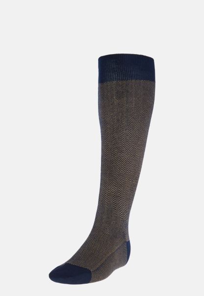 Socks Tested Men Herringbone Pattern Socks In Organic Cotton
