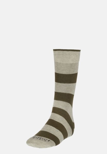 Secure Men Socks With Macro Striped Pattern In Cotton Blend Socks
