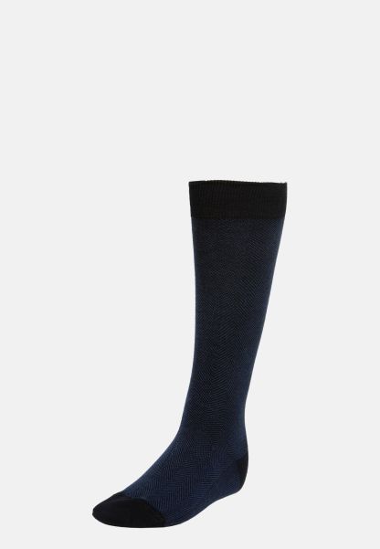 Macro Herringbone Pattern Socks In Organic Cotton Men Socks Coupon