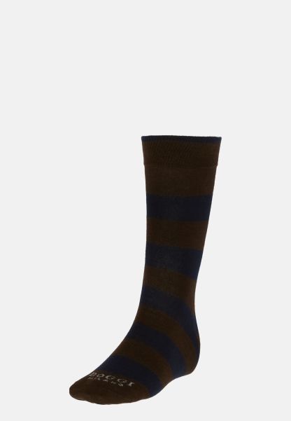 Socks With Macro Striped Pattern In Cotton Blend Affordable Socks Men