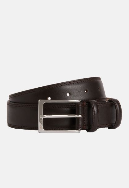 Belts Proven Saddle-Stitched Tumbled Leather Belt Men