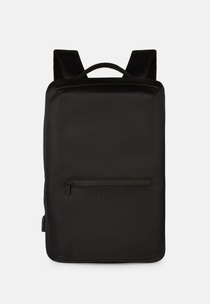 Long-Lasting Rucksacks And Suitcases Men Black Recycled Technical Fabric Rucksack